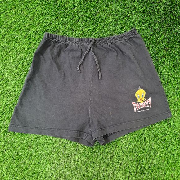 Vintage 1996 Looney-Tunes Tweety Sweat Shorts Womens M USA - Picture 1 of 16